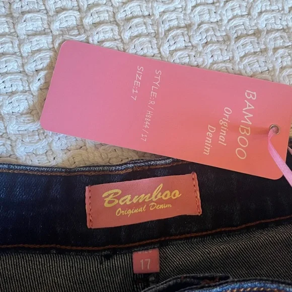BAMBOO high rise skinny Midnight Blue Ankle Jeans new w/tags sz 17 (juniors) - Picture 3 of 6